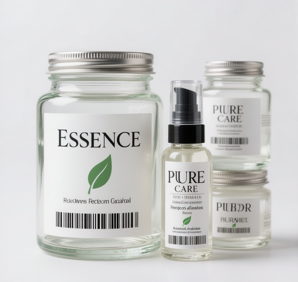 Custom printed product labels on jars and boxes