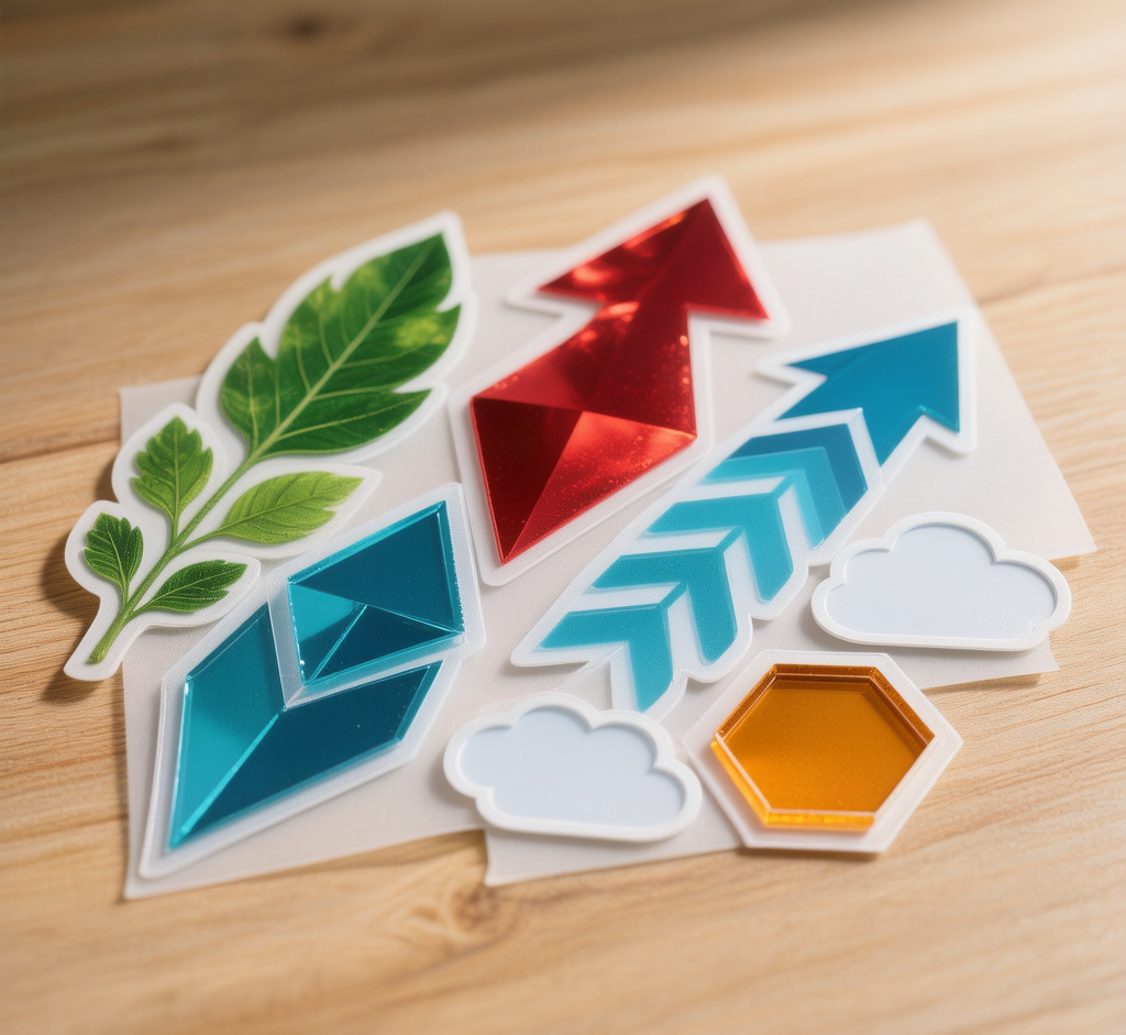 Die cut stickers in custom shapes on release liner