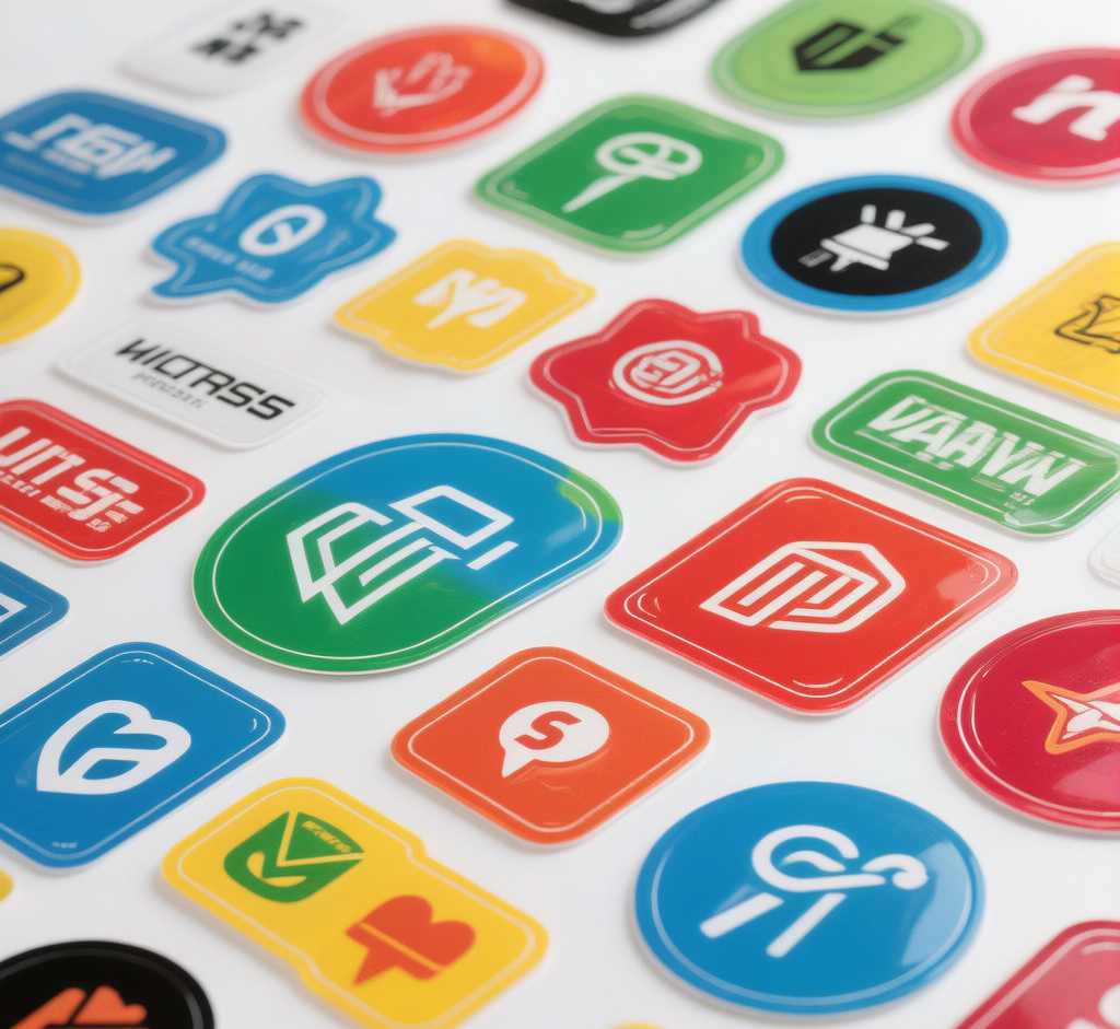 Custom die-cut vinyl stickers on various surfaces